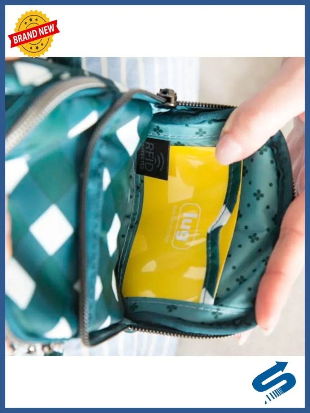 Convertible Crossbody Bag with RFID Protection, Quilted Polyester, Adjustable